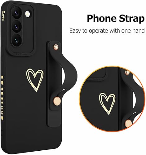 Miniatura 5 de Fiyart Funda diseñada para Galaxy S22 5G con soporte para teléfono, bonito patrón de corazones de amor, funda protectora delgada de protección de