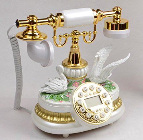 Téléphone antique filaire marron de salon vintage pour ligne fixe