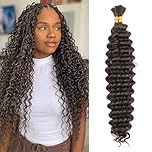Deep Wave Braiding Hair Extension Bulk Fiber Hair Extensions No Weft Faux Micro Braiding Hair Braids Extensions for Box Boho Braids 2 Pack (4#, 26 Inch (Pack of 2))