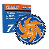 LSHUZIYU 7-1/4”(185MM)-60T, Arbor 5/8"-Diamond, Smooth Cut Coasting. Circular Saw Blade, FRAMING&Rip
