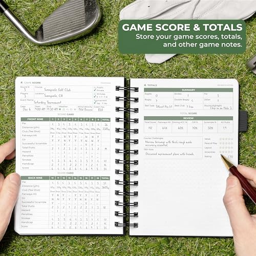 Carnet de bord de golf CF compact 13,5x19,6 cm pour ne plus oublier vos scores