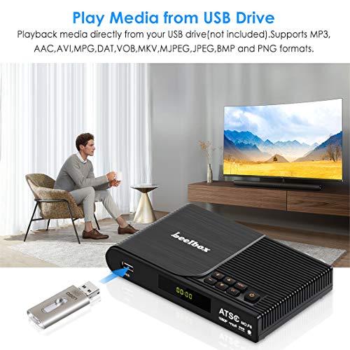 Digital Converter Box for Analog TV, HDTV Set Top Box for HD 1080P, ATSC Tuner with Recording PVR, Live TV Shows, USB Multimedia Playback, TV Tuner Function (2020 Update Version)