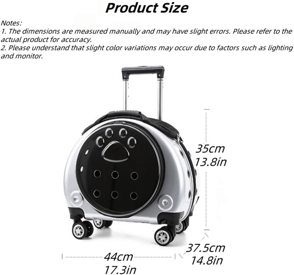 Pet Suitcase Hard Shell, Rolling Pet Trolley with Wheels and Telescopic Handle, Cat Carrier with Multiple Carrying Options for Travel, Hiking(Dark Pink)