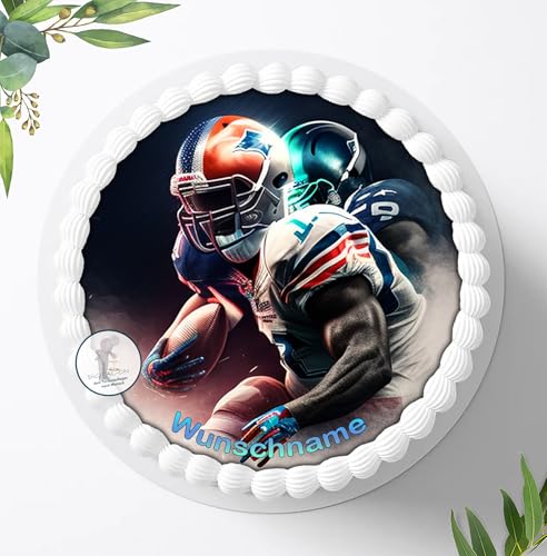 Tortenbild, Zuckerbild Personalisiert mit Wunschnamen zum Geburtstag, NFL Football, Essbares Foto für Torten, Tortenbild zum Geburtstag, Tortenaufleger Ø 20cm - 1958z Tortenbild, Zuckerbild Personalisiert mit Wunschnamen zum Geburtstag, NFL Football, Essbares Foto für Torten, Tortenbild zum Geburtstag, Tortenaufleger Ø 20cm - 1958z