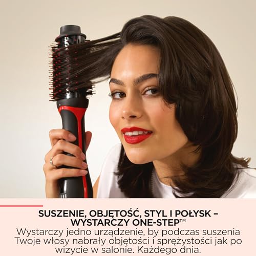 Revlon One-Step Volumiser Plus (zdejmowana głowica, ceramiczna płyta tytanowa, mieszane włosie do stylizacji z pinami z węglem aktywnym, technologia turmalinu jonowego), Czarny, RVDR5298E
