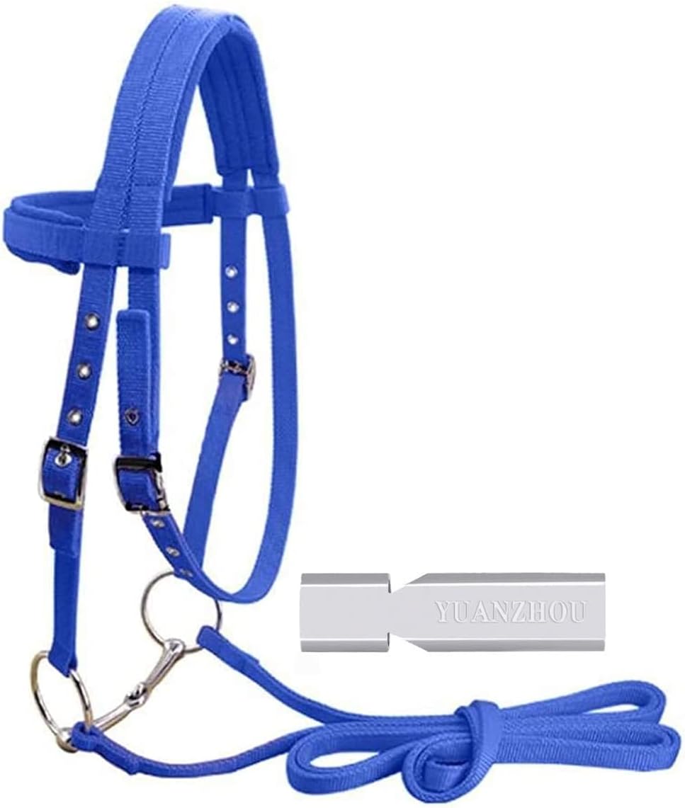 2.8m Horse Headcollar and Lead Rope,Horse Lead Ropes,Blue-M