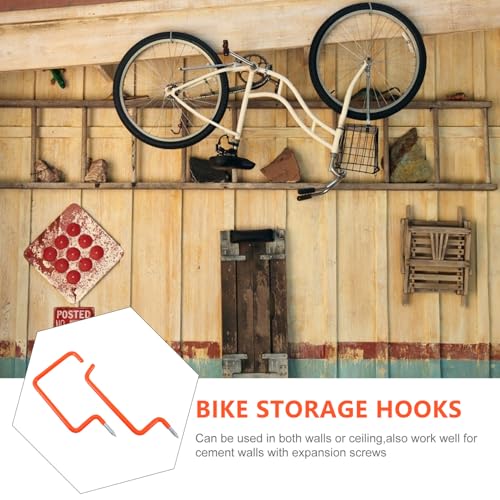 Crochets vélo robustes garage x4 avec support mural universel - 5