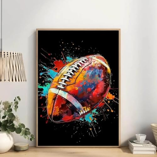 Tableau rugby urbain en toile colorée pour votre décoration murale