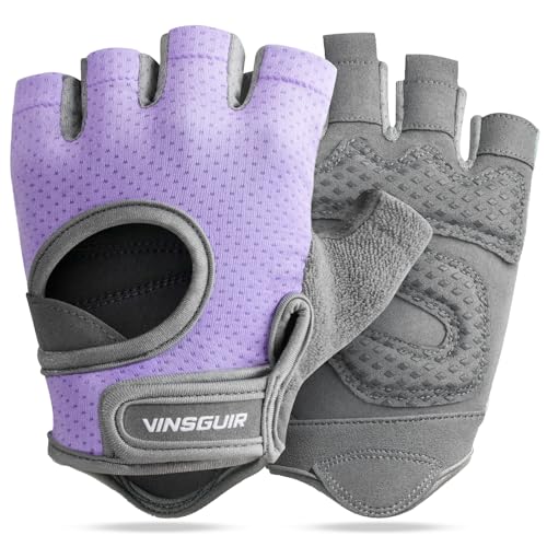 VINSGUIR Workout Gloves for Women and Men, Breathable Weight Lifting Gloves for Gym Exercise, Fitness, Training, and Cycling, with Excellent Grip and Cushion Pads