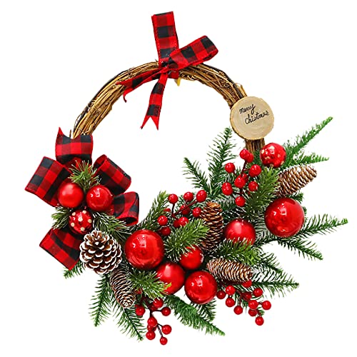 Couronne de Noël extérieure en PE | Grande guirlande pour porte d'entrée