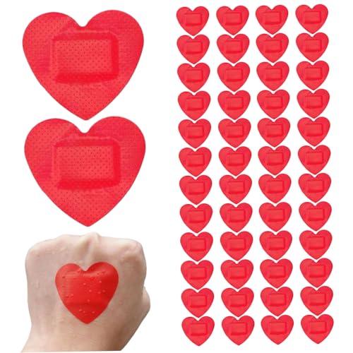 Tiritas impermeables para el corazón, 50 unidades, lindas vendas adhesivas que detienen el sangrado de pequeñas heridas y aceleran
