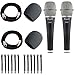 CAD Audio D90 Premium Supercardioid Dymanic Handheld Microphone x 2 with Foam Windscreen x 2 + Mic Cable 20 ft. XLR Bulk x 2 & Strapeez x 2