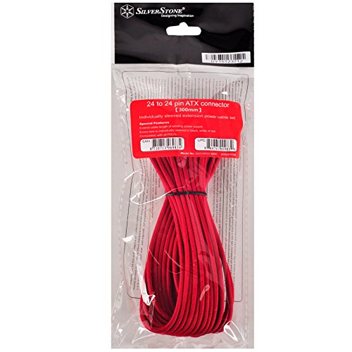Image of SilverStone PP07-MBR Sleeved Extension Power Supply Cable with 1 x Motherboard 24-Pin Connector PP07-MBR-x