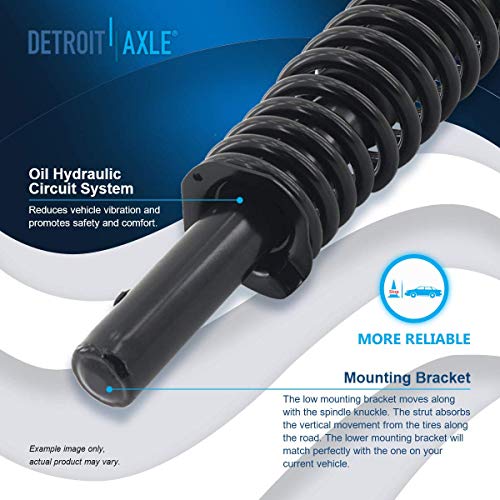 Image of Detroit Axle - 2 Front Struts for 1996-2000 Honda Civic, 1997 1998 1999 Quick Complete Struts w /Coil Spring Assembly Replacement Suspension Shock