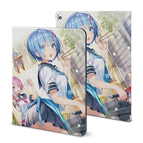 IPAD 2020  保護カバー iPad ケース Reゼロから始める異世界生活 Relax Time レム ペンホルダー付き 保護ケース アニメ 人気 軽量 手帳型 ソフトフレキシブル TPU スタンド機能 オートウェイクアップ/スリープ機能 薄型 全面保護型 耐衝撃 傷つけ防止 二つ折り スタンド おしゃれ かわいい