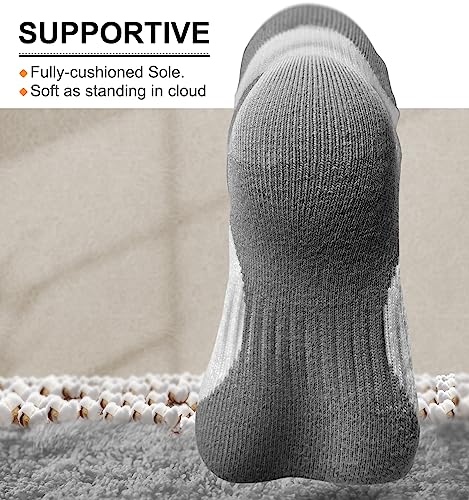 Image of BULLIANT Men Running Socks 6Pairs-Ankle Athletic Socks Wicking Cushioned for Men Walking-Arch Compression Support(6Pairs,Shoes Size:Men 10-12)