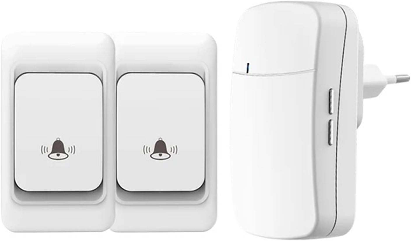 Doorbell House Chime Kit 100M Long Distance 38 Ringtones Door Bell Receiver Button Remote Control,2button 1receiver