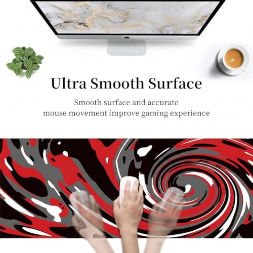 Image of Saco XXL Gaming Mouse Pad for PC - Large Desk Mat 900x400x3mm, Extended Non-Slip Rubber Base, Waterproof Surface, Fluid Design, Big Keyboard Mouse Pad for Office & Home Setups