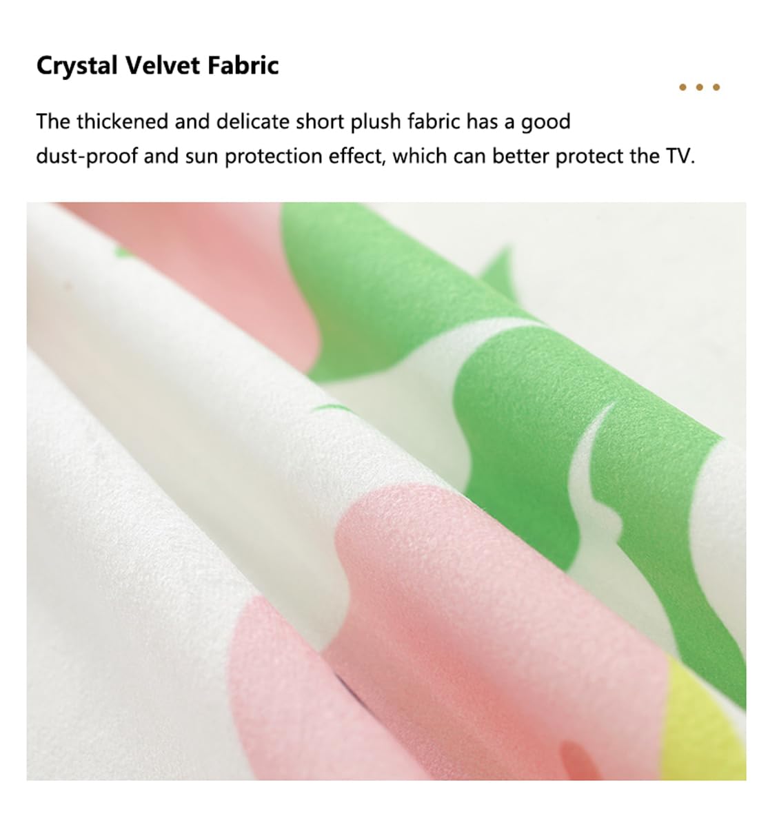 televisor de exterior, Funda moderna TV de 32" a 75", tela terciopelo cristal a prueba(A,50in(120x75cm))
