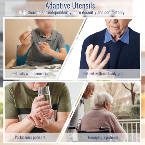 Adaptive Utensils Set – Ergonomic Angled Fork & Spoon for Parkinson's, Tremors, and Stroke Recovery – Weighted Utensils for Hand Tremors, Non-Slip Silicone Grip, Dishwasher Safe - Image 7