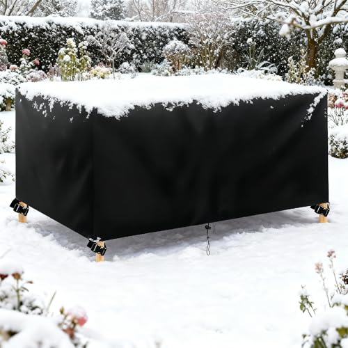 UFGFYTT Juego de funda para muebles de patio, 130 x 55 x 80 cm (largo x ancho x alto), impermeable, protección contra el frío, mesa de comedor, silla, funda exterior rectangular resistente a la