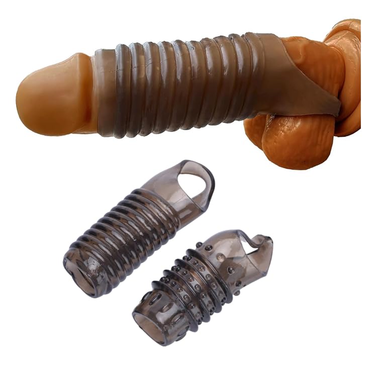 2pcs Reusable Cock Rings for Men Penis Enlargement Silicone Sleeves Girth Male Erection Enhancement Penis Ring Enlargement Sex