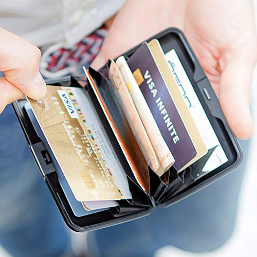 Image of OGON -DESIGNS- Aluminum card holder, RFID Protection against fraud and demagnetization, Compact wallet, Smart Case STOCKHOLM V1 model (Jacquard)