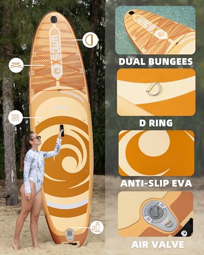 Image of Inflatable Paddle Boards, Stand Up Paddle Board for Adults Youth of All-Round, 10'6'' *33'' * 6'' Extra Wide & No-Slip Sup for Yoga Fishing