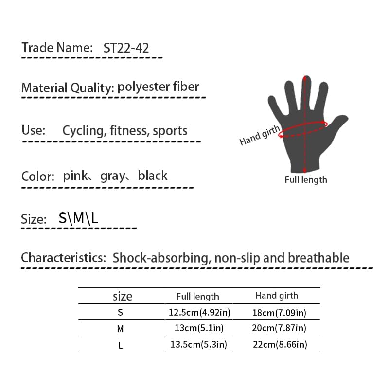 ANJMEICH Fitness Sports Gloves, Machine Training Gloves, Anti-Slip Wear, Outdoor Sports Cycling Gloves (Black, L)