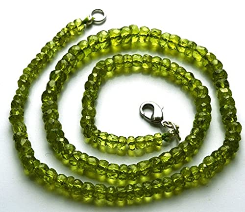 Perles peridot rondelle facetté naturelles pour fabriquer un cadeau anniversaire