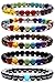 Bracelet Femme Bracelet Hommes 8MM Bracelet Chakra Bracelet Pierre Naturelle Bracelet Perles Bracelet Stretch Bracelet Véritable Cadeau Homme Cadeau Fete des Pere, 5Pack