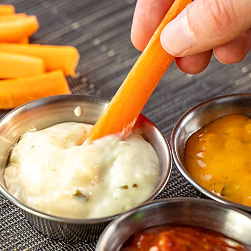 com-four® 16x Ciotoline Ø 6 cm in acciaio inox – Mini contenitori per salse, intingoli e snack – Coppette per spezie – Recipiente in metallo – Accessorio da portata - immagine 5