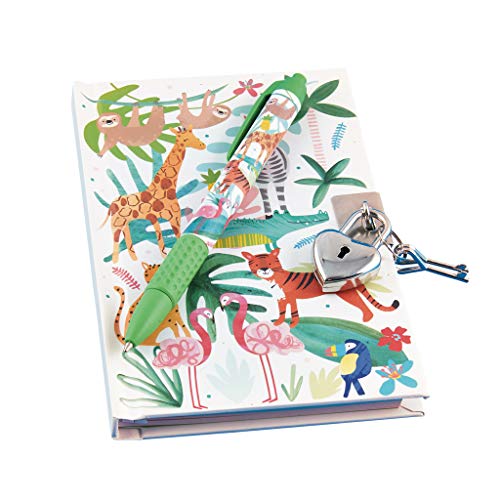 Diario personal tropical con candado y pluma aromática miniatura 1