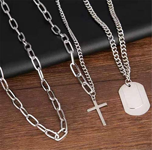 Pendant Necklace Statement Long Chain Punk Multilayer Choker Necklace for Women Men4