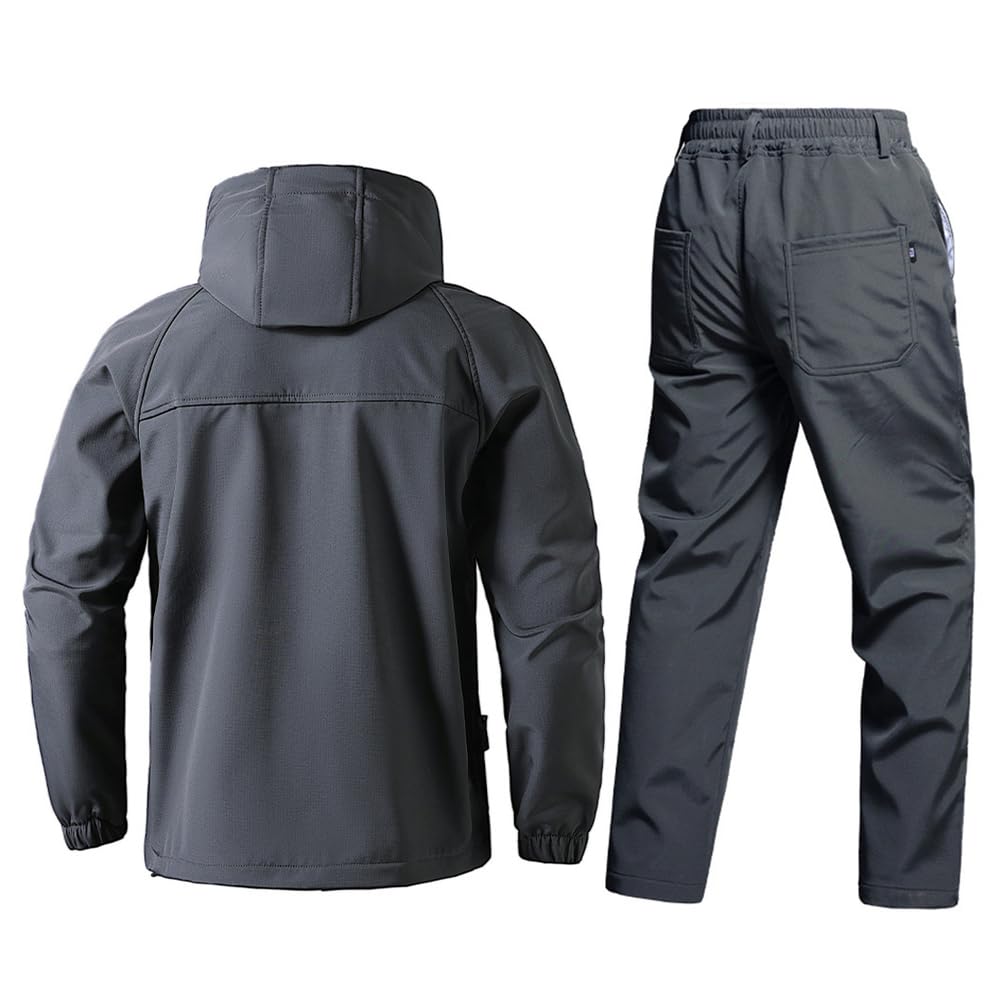 Traje Táctico De Forro Polar Softshell para Hombre, Chaqueta De Caza Térmica Impermeable Pantalón Cargo