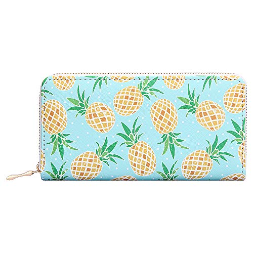 KUKOO Women’s Printed Zip Around Wallet Phone Clutch Purse Card Holder Organizer