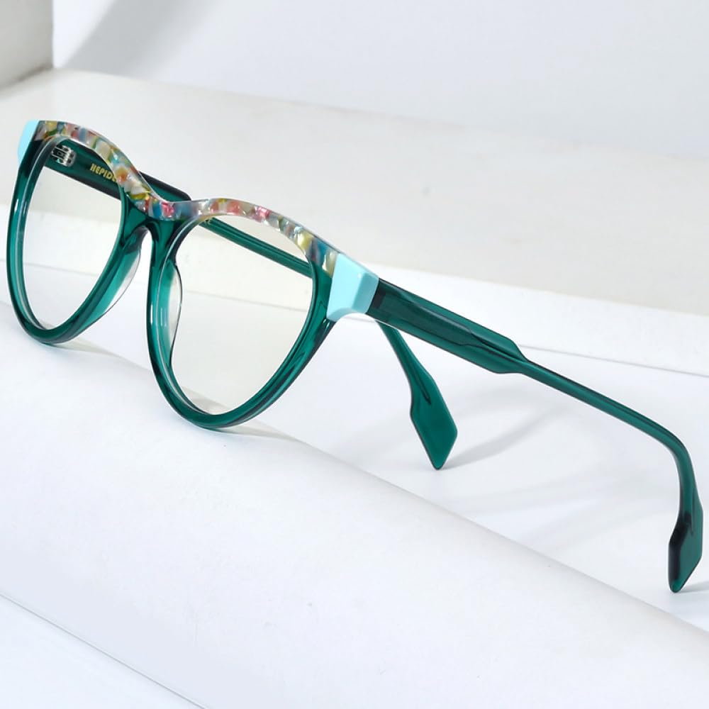 MUTYNE Mehrfarbige Acetat-Brillenfassung für Damen, Cat-Eye-Brille, Damen-Brillenbrille