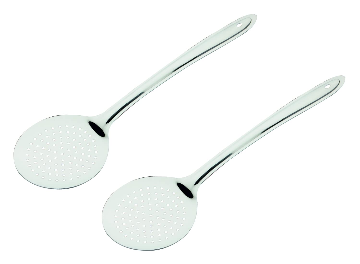 SignoraWare Kitchen Tools Stainless Steel(Food Grade) Heavy Gauge(1.3 MM) Plus Skimmer/Poni/Deep Fry Jhara/Jharni No.3 for Frying and Straining Puris/Nuggets/Rice/Pakodas (Size 25.3 cm) Set/2