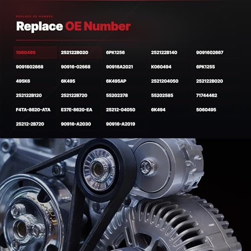 Image of 6PK1256 Serpentine Belt with Toyota Camry, RAV4, Scion tC