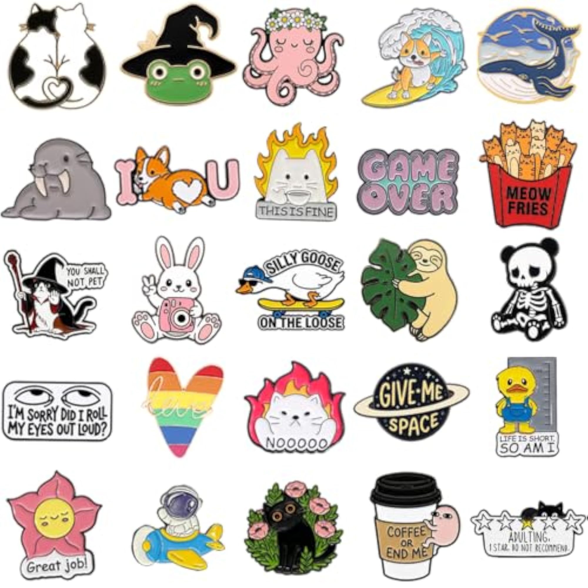 Cute Enamel Backpack Pins, 20/40/50 Pcs Set