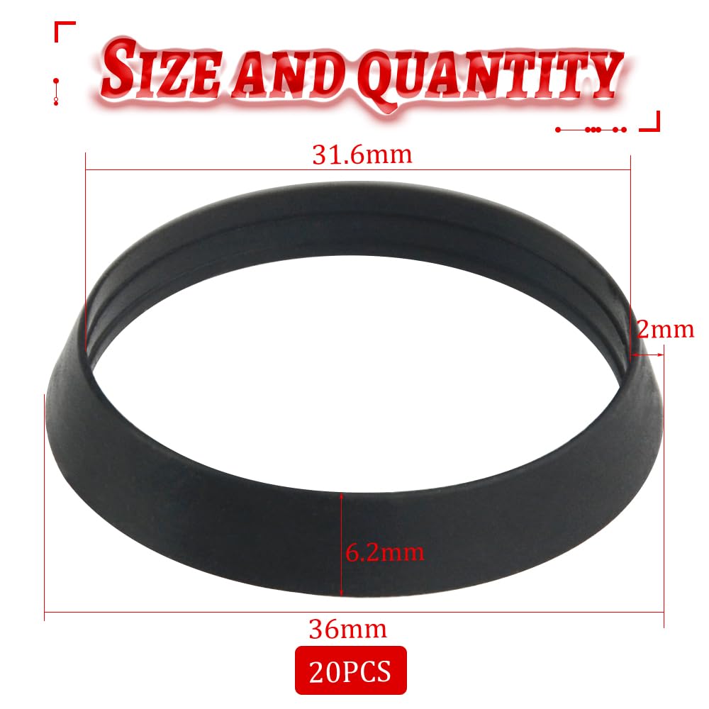 TOVOT 20PCS Waste Pipe Sealing Washers 31.5MM Rubber Sealing Rings Cone Washers for Plumbing (31.5 x 36 x 6mm) - Image 2