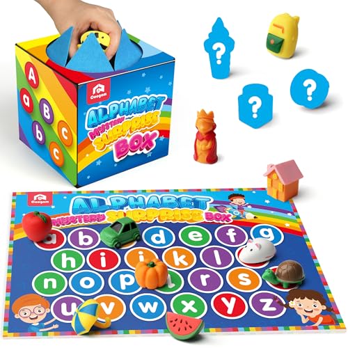Coogam Mystery Surprise Box Fine Motor Letter Matching and Sorting Game 26pcs Alphabet Educational Montessori Learning Toy Gift for Preschool Kindergarten 3 4 5 Year Old