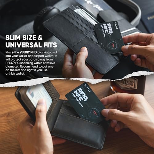 VULKIT 5 Pack RFID Blocking Cards, RFID/NFC Protectors NFC Contactless Protection Wallet Shield Travel Essentials4