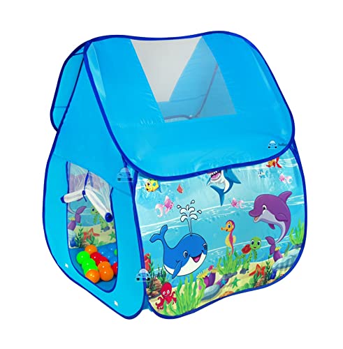 FunBlast Sea World Tent House for Kids – Pop up Play Tent House for Children, Girls and Boys, Indoor and Outdoor Play Tent for Kids with 15 Balls (Multicolor)