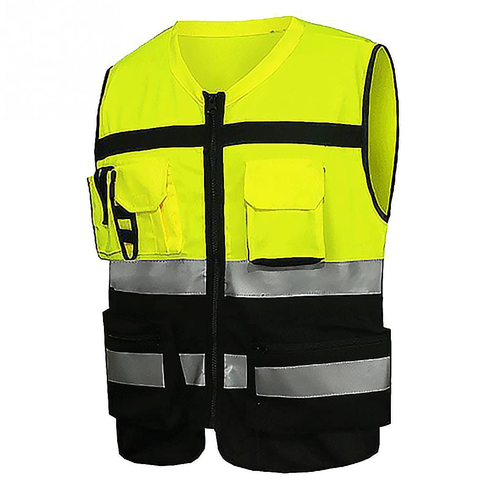Gilet Riflettente KLLJ Alta Visibilità - Giallo Fluo, Taglia Unica, Per Lavoro, Ciclismo E Jogging - Foto 5