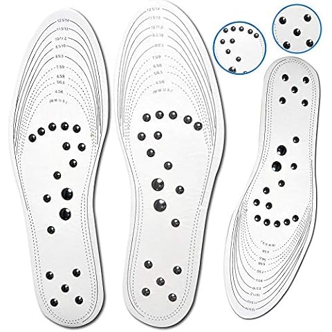 Carespot Acupressure Magnetic Massage Insoles for Men/Women, Foot Massager Shoe-pad Foot Therapy Reflexology Pain Relief Shoe Inserts | Memory Foam Insole - Unisex (White) Cover