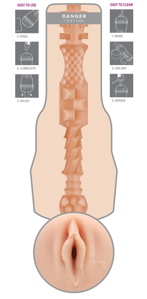Fleshlight - Abella Danger - Masturbador Masculino Real - Textura Danger - Placer Intenso - Diseño Interior Estrecho con Protuberancias - Fácil de Limpiar