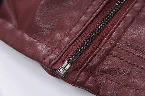 LJYH Boys Girls Faux Leather Jacket Kids Costume Motorcycle Coat Redwine Black3