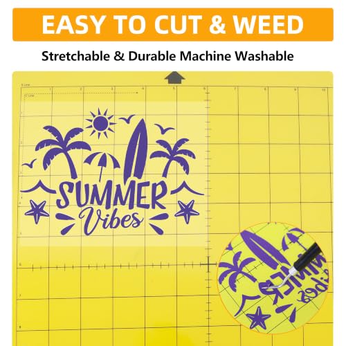 Image of FUNKAKA Heat Transfer Vinyl Roll, 12 inch x 65ft Purple Iron on Vinyl for Shirt