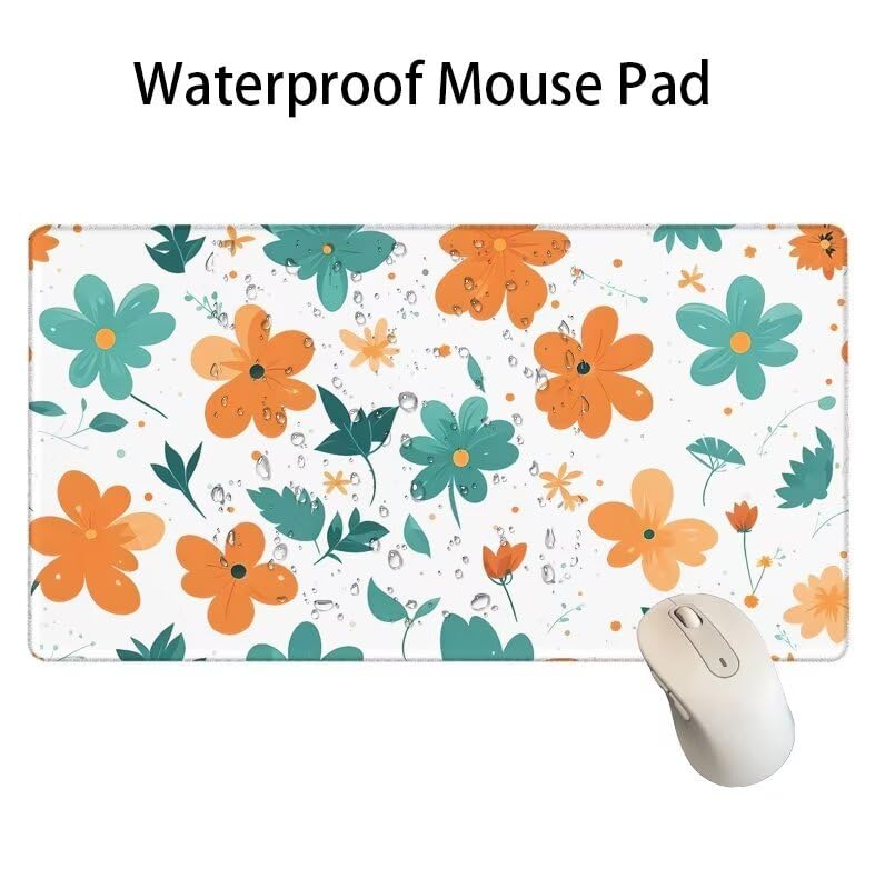 Tapis de Souris Usine Tapis de Souris Gamer XXL 1000x500x3mm Gaming Accessoire, Tapis de Souris Fleur Tapis Souris Résistant à l'eau avec Base en Caoutchouc antidérapant, Deco Bureau Travail W5-775